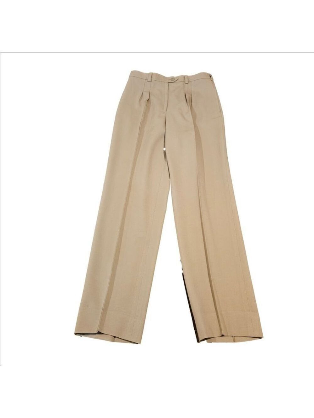 Women's Pauline Vintage Beige Pleated High-Rise Trousers Size 10 EU 42